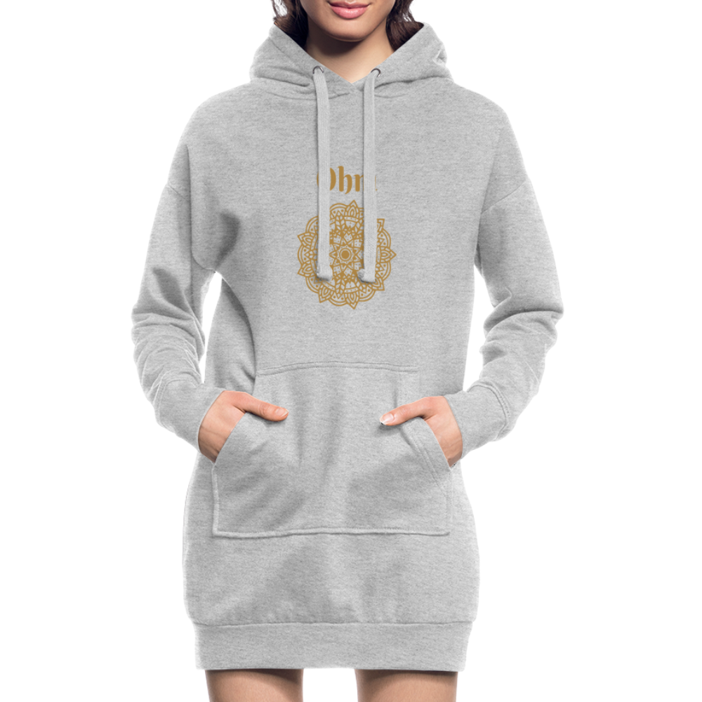 Hoodie-Kleid - Om - Grau meliert