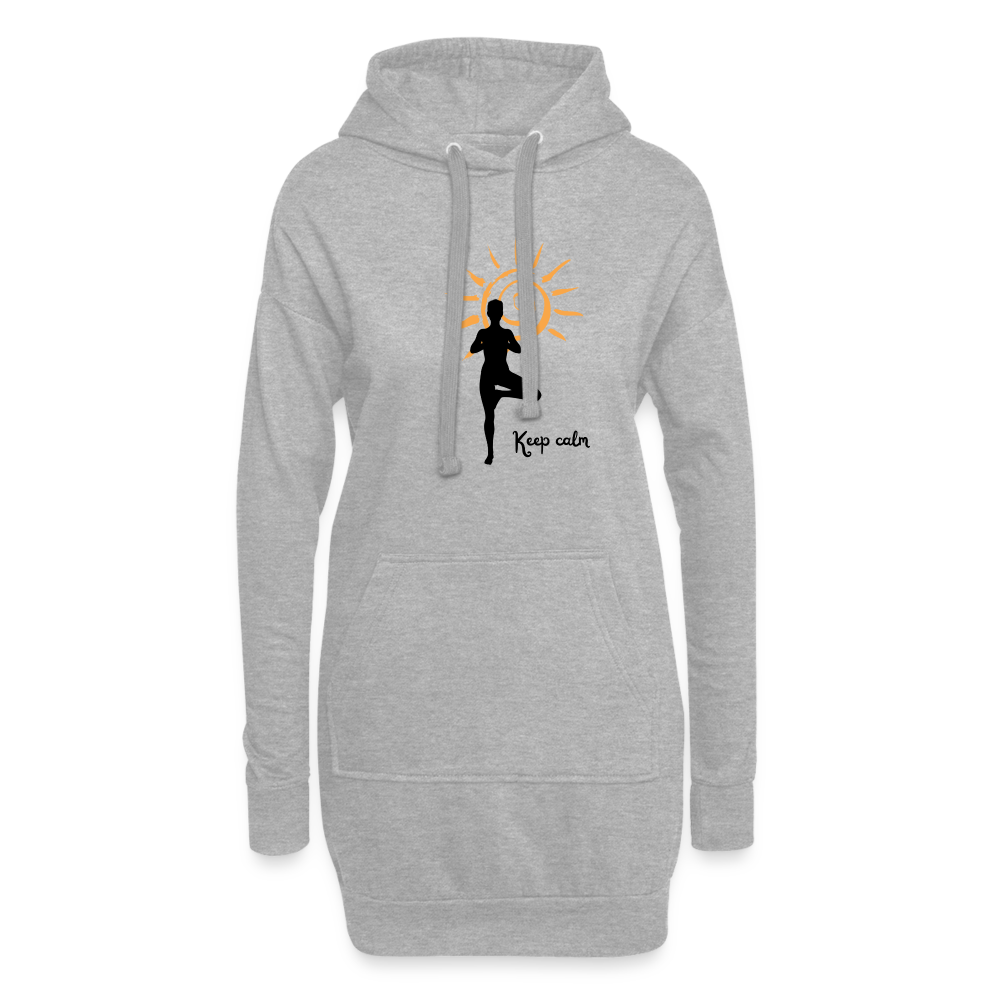 Hoodie-Kleid - Keep calm - Grau meliert