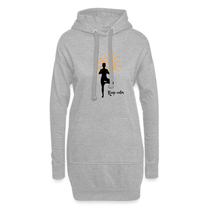 Hoodie-Kleid - Keep calm - Grau meliert