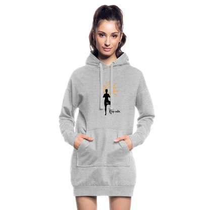 Hoodie-Kleid - Keep calm - Grau meliert