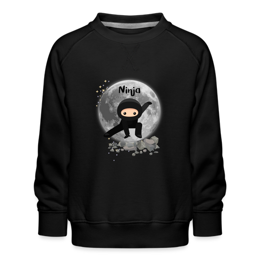 Kinder Premium Pullover - Ninja Mond - Schwarz