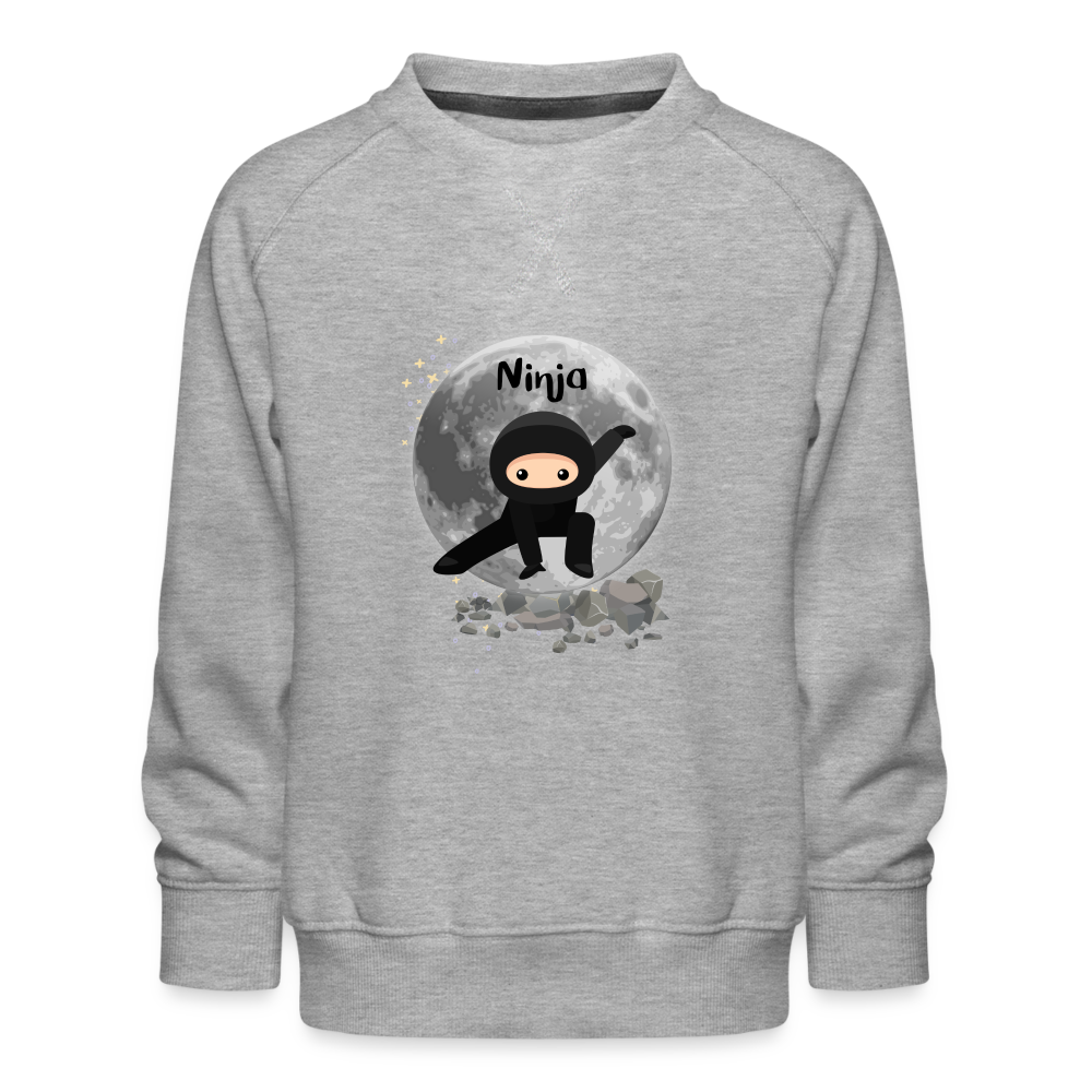 Kinder Premium Pullover - Ninja Mond - Grau meliert