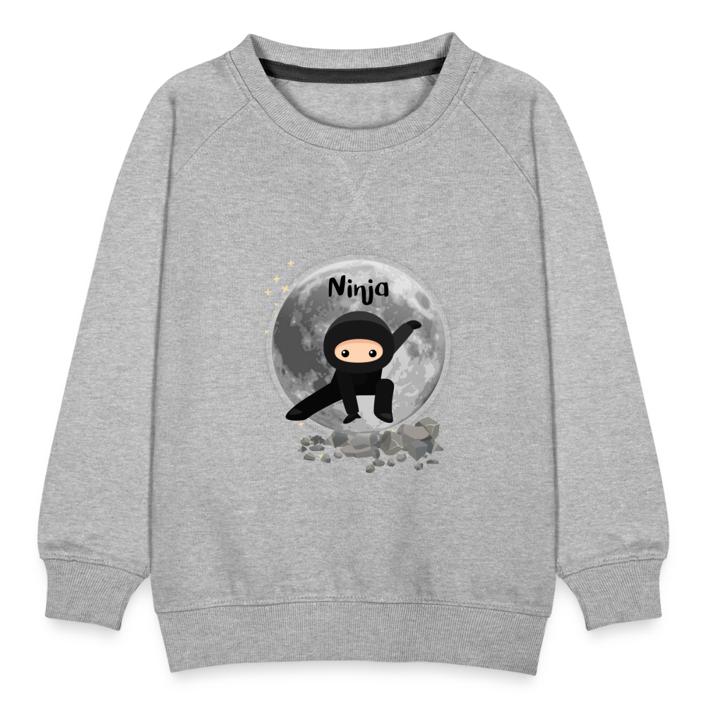 Kinder Premium Pullover - Ninja Mond - Grau meliert