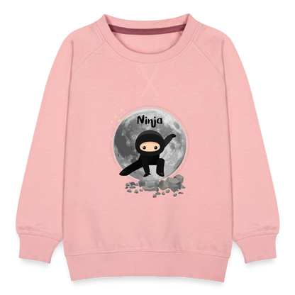 Kinder Premium Pullover - Ninja Mond - Kristallrosa