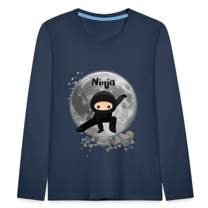 Kinder Premium Langarmshirt - Ninja Mond - Navy