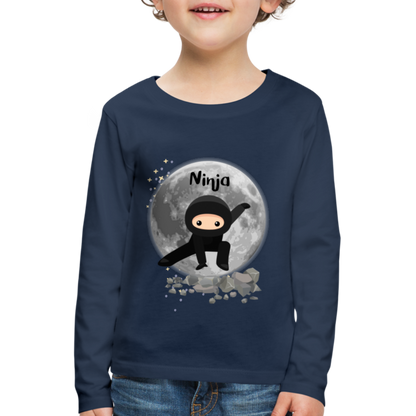 Kinder Premium Langarmshirt - Ninja Mond - Navy