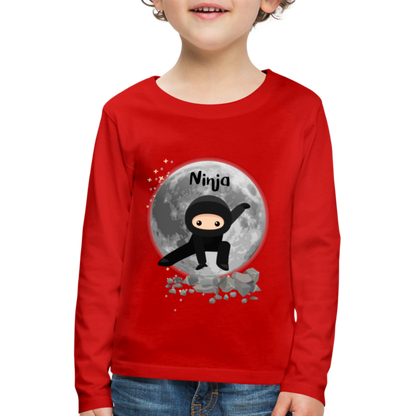 Kinder Premium Langarmshirt - Ninja Mond - Rot