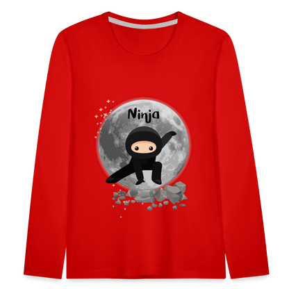 Kinder Premium Langarmshirt - Ninja Mond - Rot