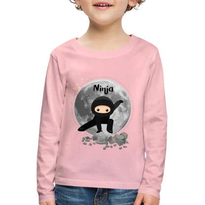 Kinder Premium Langarmshirt - Ninja Mond - Hellrosa