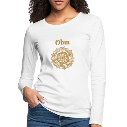 Frauen Premium Langarmshirt - Ohm - weiß