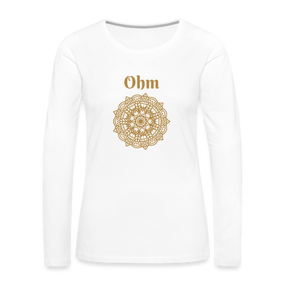 Frauen Premium Langarmshirt - Ohm - weiß