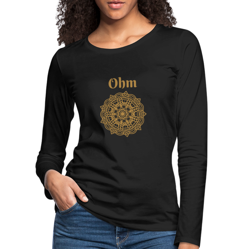 Frauen Premium Langarmshirt - Ohm - Schwarz