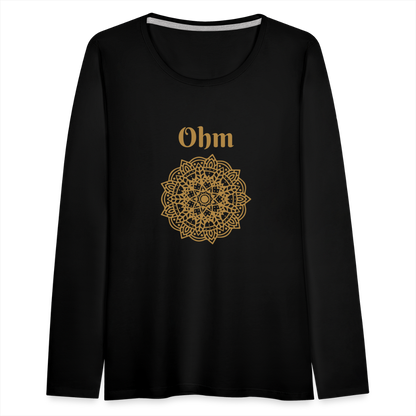 Frauen Premium Langarmshirt - Ohm - Schwarz