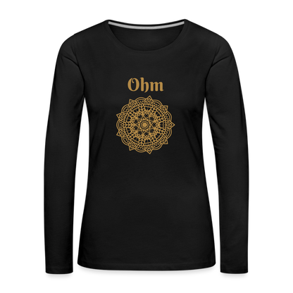 Frauen Premium Langarmshirt - Ohm - Schwarz