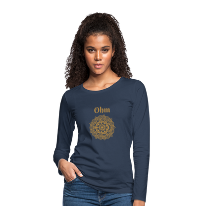 Frauen Premium Langarmshirt - Ohm - Navy