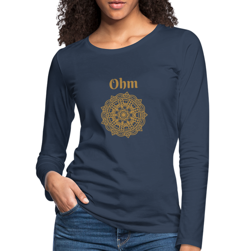 Frauen Premium Langarmshirt - Ohm - Navy