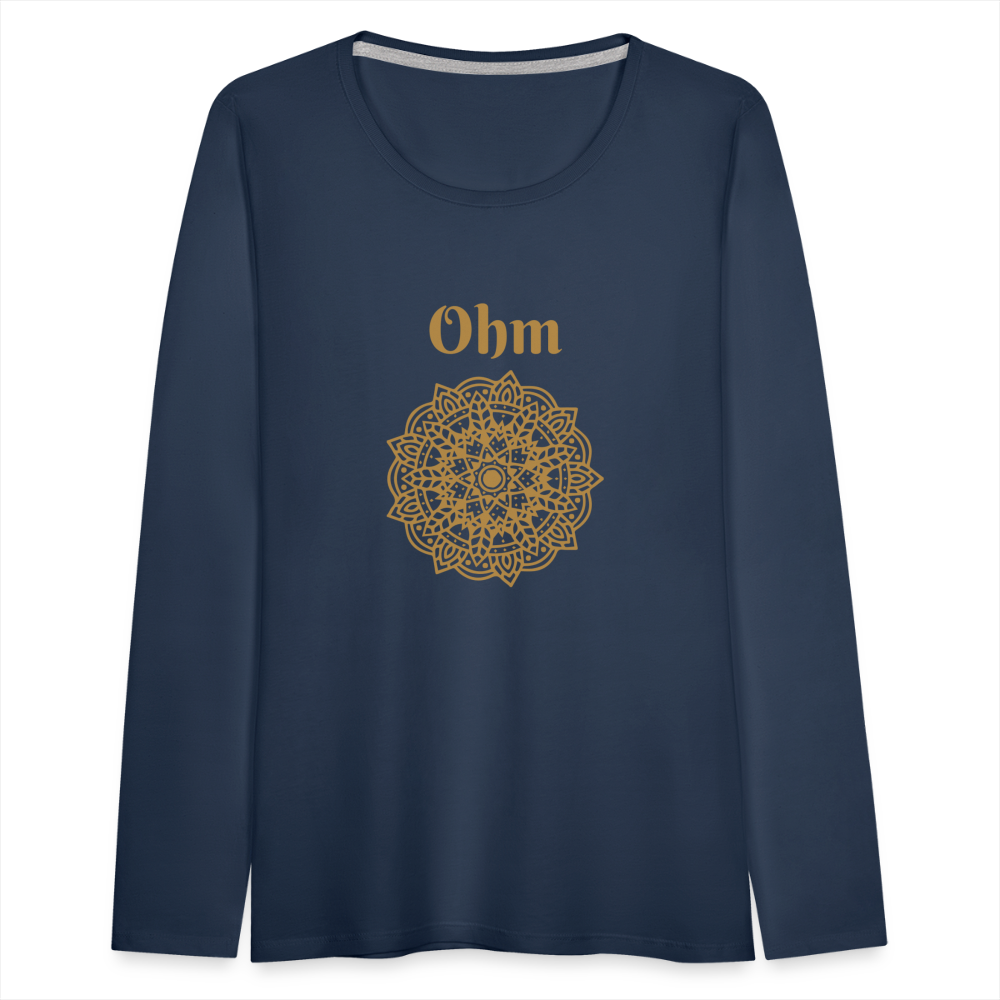 Frauen Premium Langarmshirt - Ohm - Navy