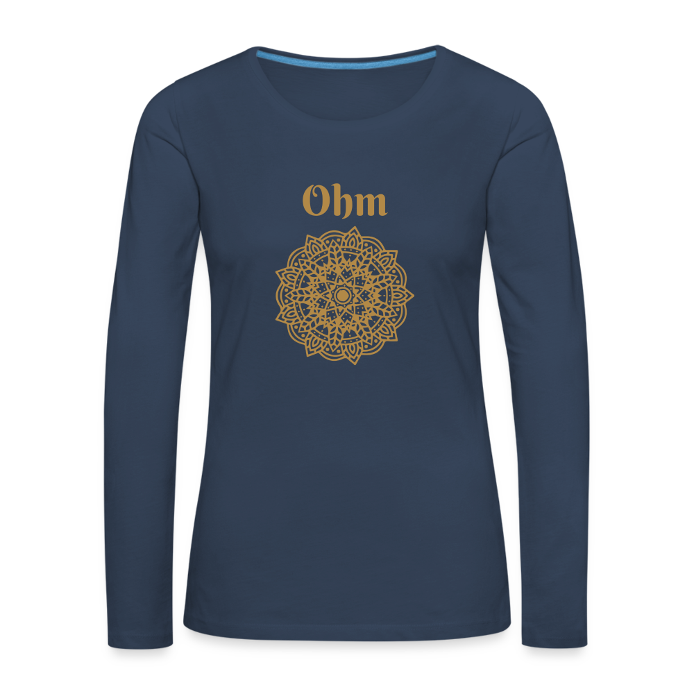 Frauen Premium Langarmshirt - Ohm - Navy