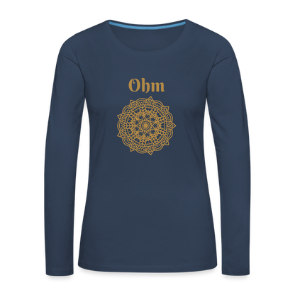 Frauen Premium Langarmshirt - Ohm - Navy