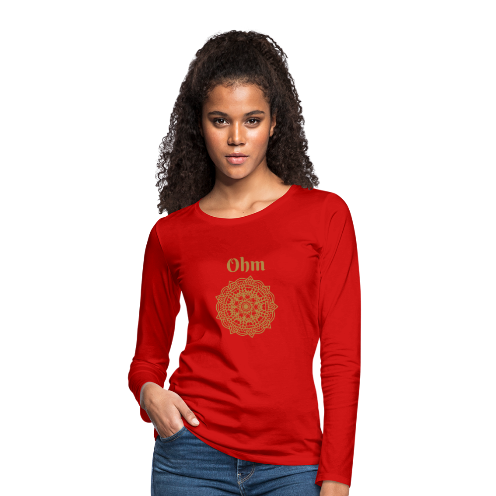 Frauen Premium Langarmshirt - Ohm - Rot