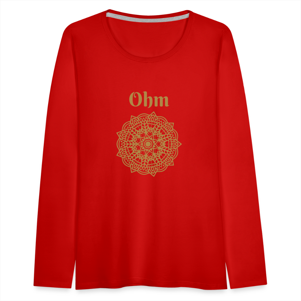 Frauen Premium Langarmshirt - Ohm - Rot