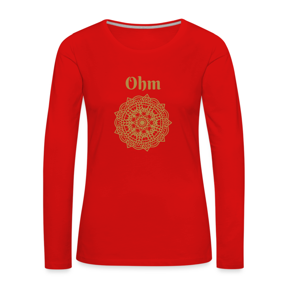 Frauen Premium Langarmshirt - Ohm - Rot