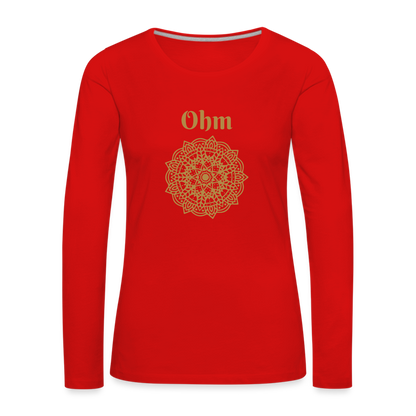 Frauen Premium Langarmshirt - Ohm - Rot