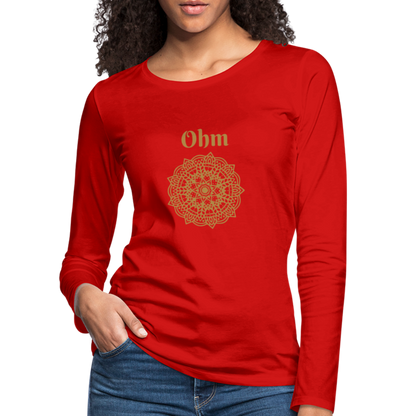 Frauen Premium Langarmshirt - Ohm - Rot