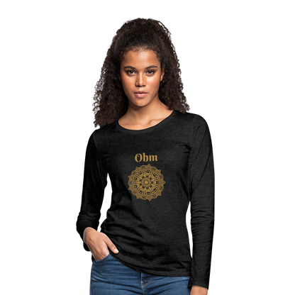 Frauen Premium Langarmshirt - Ohm - Anthrazit