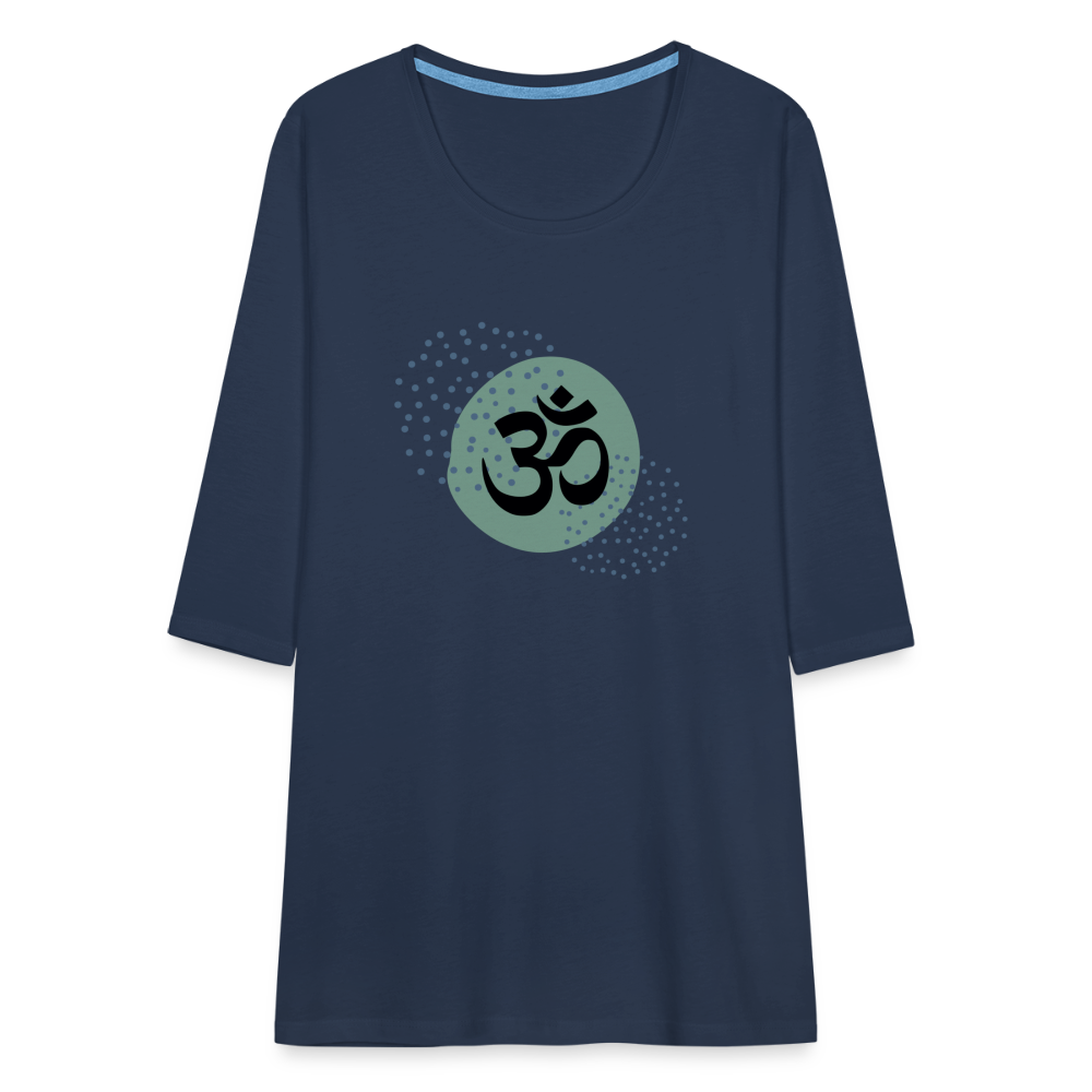 Frauen Premium 3/4-Arm Shirt - Om - Navy