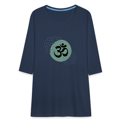 Frauen Premium 3/4-Arm Shirt - Om - Navy