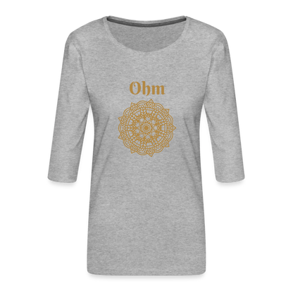 Frauen Premium 3/4-Arm Shirt - Ohm - Grau meliert