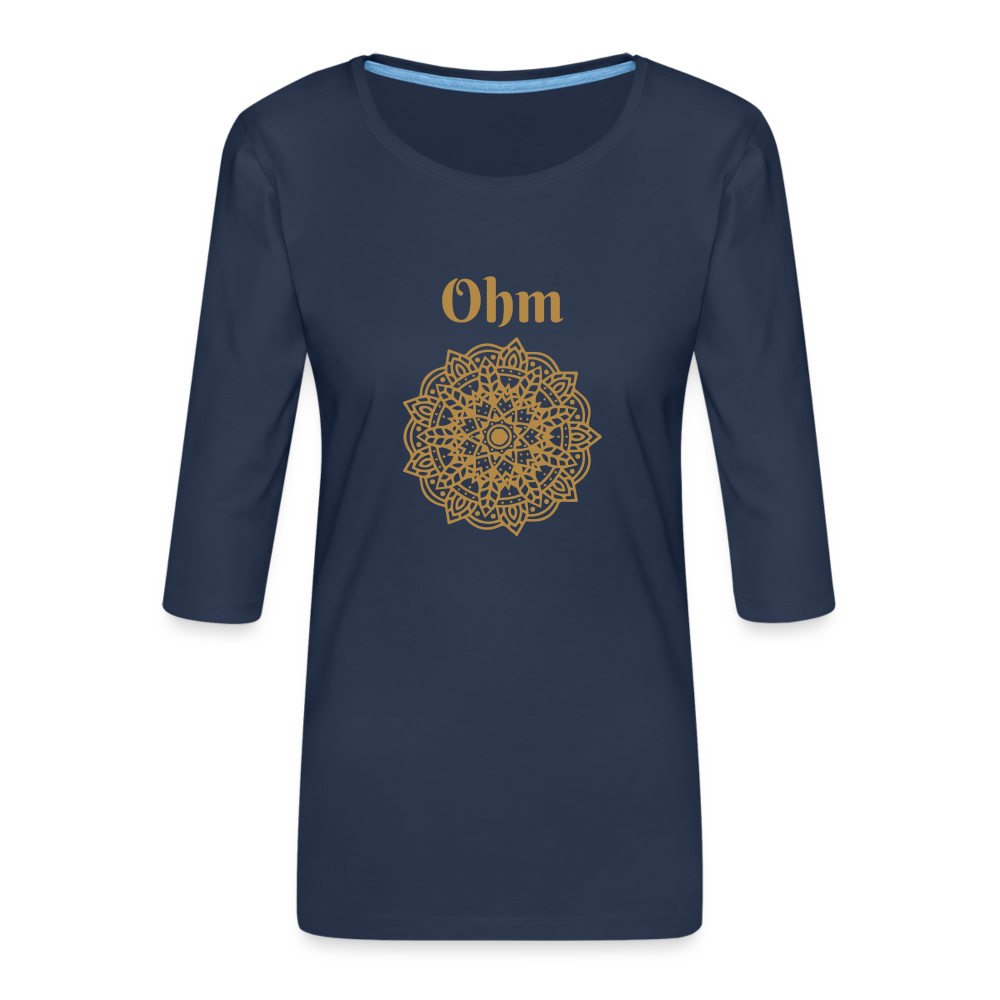 Frauen Premium 3/4-Arm Shirt - Ohm - Navy