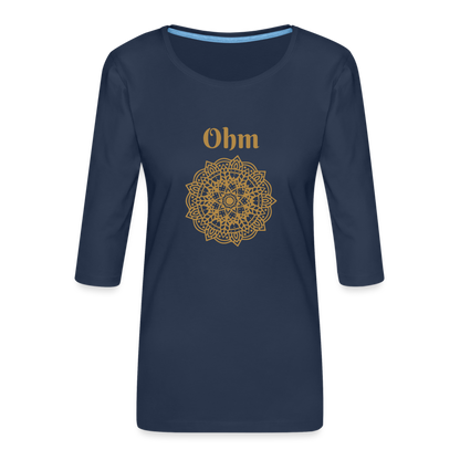 Frauen Premium 3/4-Arm Shirt - Ohm - Navy