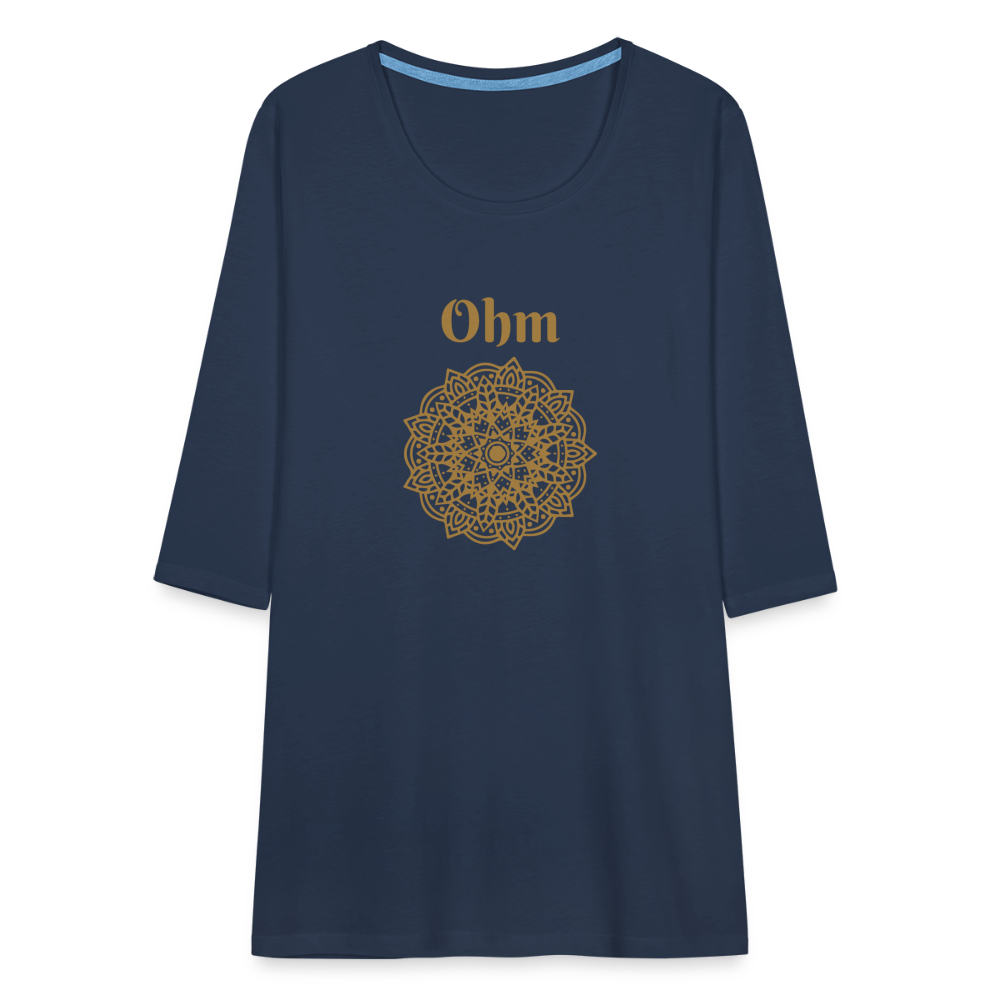 Frauen Premium 3/4-Arm Shirt - Ohm - Navy