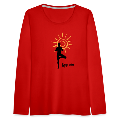 Frauen Premium Langarmshirt - Keep calm - Rot