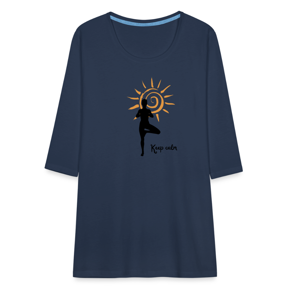 Frauen Premium 3/4-Arm Shirt - Keep calm - Navy