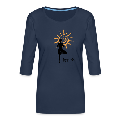 Frauen Premium 3/4-Arm Shirt - Keep calm - Navy