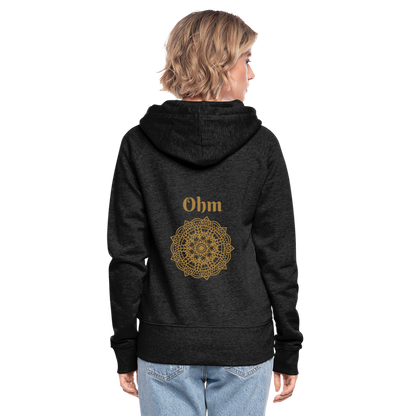 Frauen Premium Kapuzenjacke - Ohm - Anthrazit