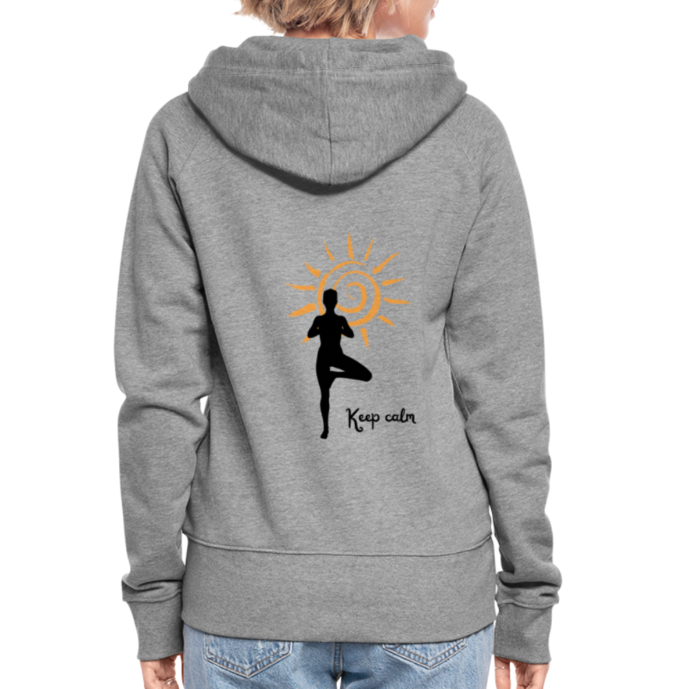 Frauen Premium Kapuzenjacke - Keep calm - Grau meliert