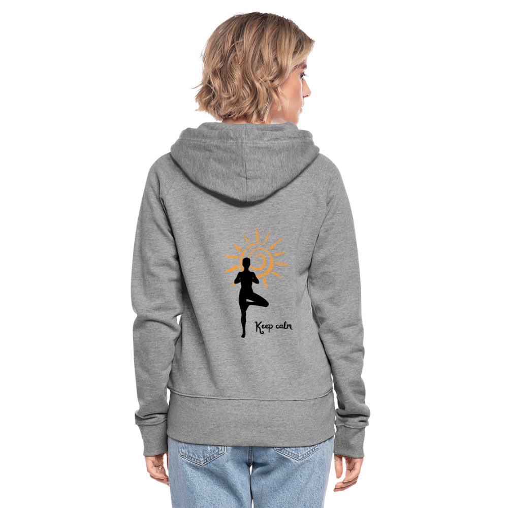 Frauen Premium Kapuzenjacke - Keep calm - Grau meliert