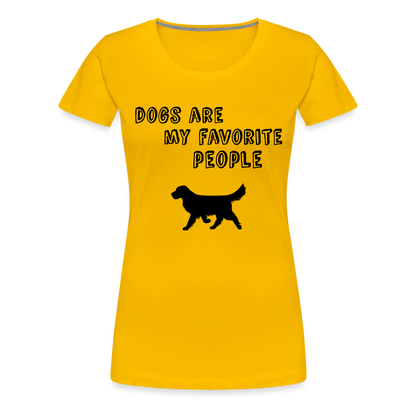 Frauen Premium T-Shirt -  Favorite Dog - Sonnengelb