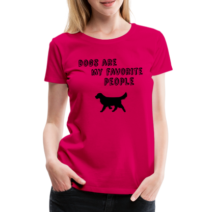 Frauen Premium T-Shirt -  Favorite Dog - dunkles Pink