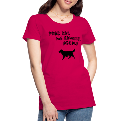 Frauen Premium T-Shirt -  Favorite Dog - dunkles Pink