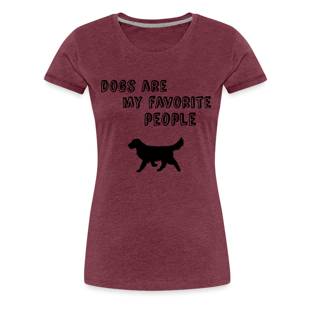 Frauen Premium T-Shirt -  Favorite Dog - Bordeauxrot meliert