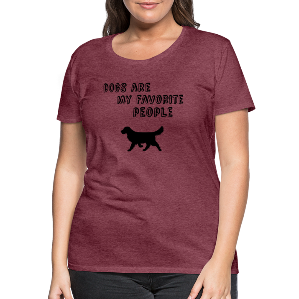 Frauen Premium T-Shirt -  Favorite Dog - Bordeauxrot meliert