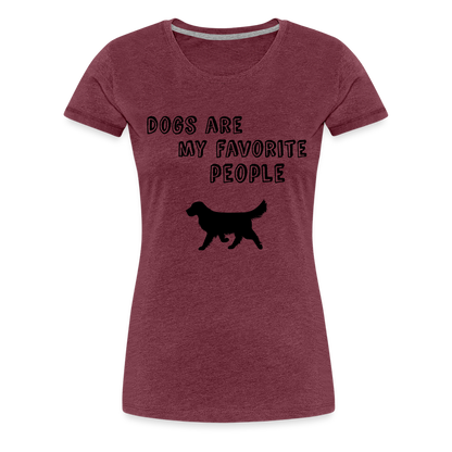 Frauen Premium T-Shirt -  Favorite Dog - Bordeauxrot meliert