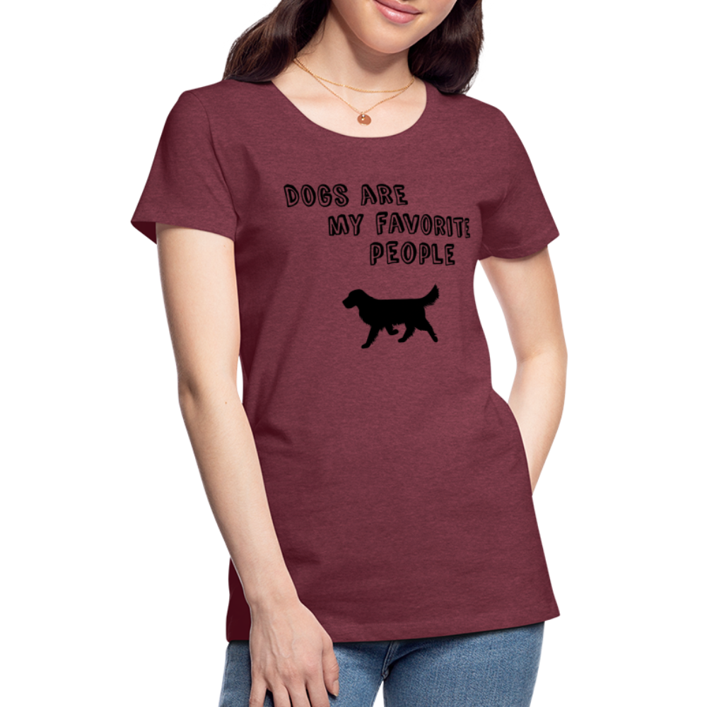 Frauen Premium T-Shirt -  Favorite Dog - Bordeauxrot meliert