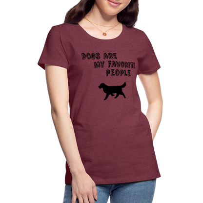 Frauen Premium T-Shirt -  Favorite Dog - Bordeauxrot meliert