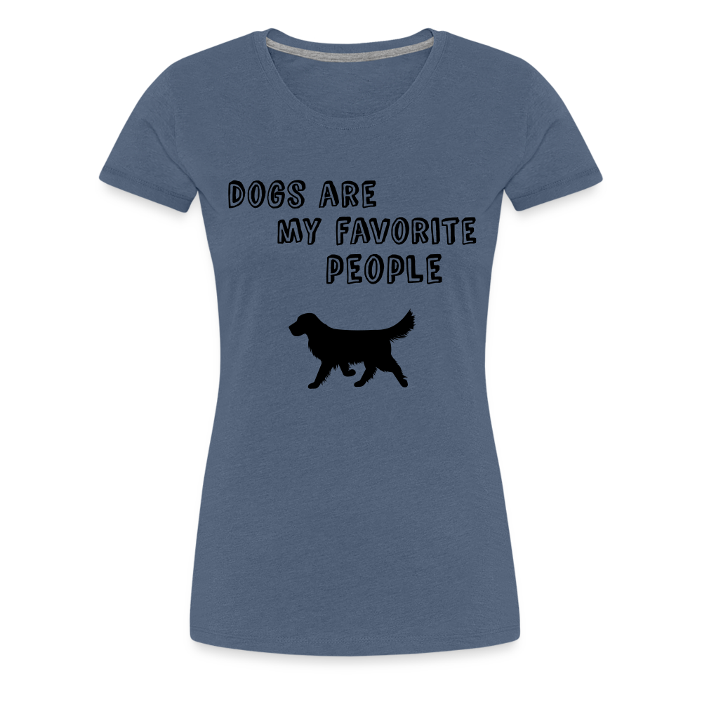 Frauen Premium T-Shirt -  Favorite Dog - Blau meliert